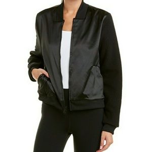 🆕️Adidas Satin Sherpa Black Bomber Jacket